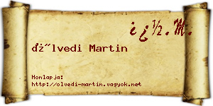 Ölvedi Martin névjegykártya